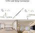 LED Strip Connector Kit, 5 Pin 10mm Includes L Shape and T Shape for 5050 RGBW Led Strip Lights