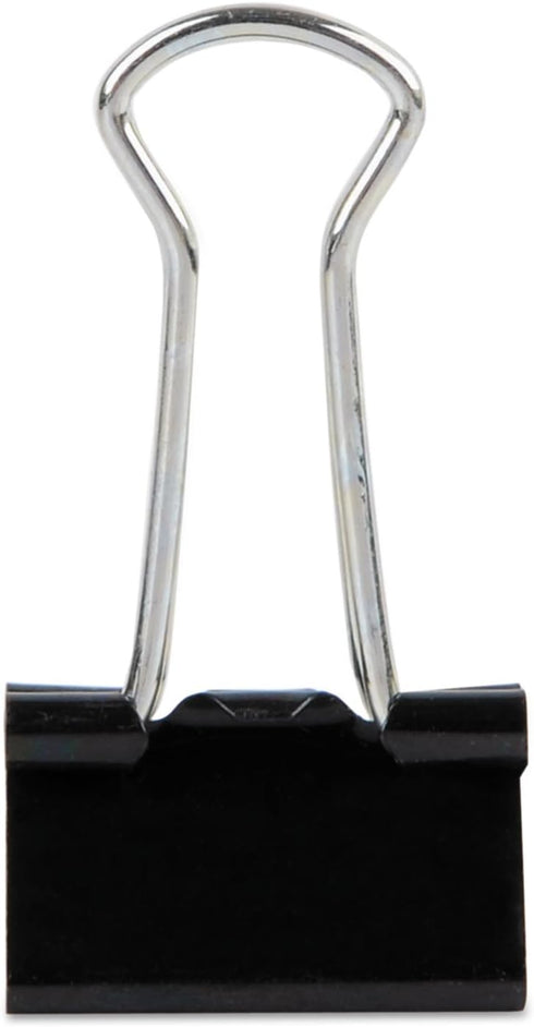 Small Binder Clips, Steel Wire, 3/8" Capacity, 3/4" Wide, Black/Silver, 144/Pack