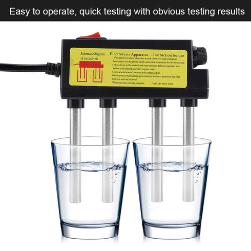 Generic Water Electrolyzer Test Kit, Home Water Quality Tester with Electrodes, Water Purity Measuring Tool
