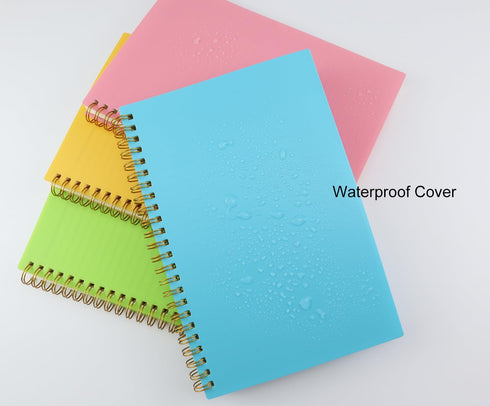 Spiral Notebook Journal, 5.5" x 8.5" Plastic Hardcover College Ruled Notebook with 4 Colors, 80 Sheets / 160 Pages for