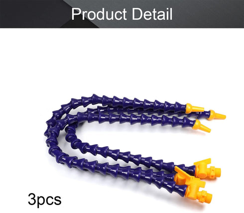 Utoolmart Flexible Coolant Pipe, G3/8 Thread Round Nozzle Hose, 24" Adjustable Cooling Tube, 3 Pcs