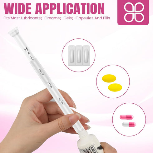 60 PACK Disposable Vaginal Suppository Applicator for Women, Fits Most Lubricants Creams Gels Pills Tablet