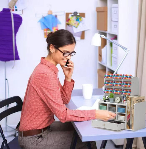 Awnustenestt 15 1 1 Pen organizer for desk,Marker organizer,Pen holder with drawer,Pencil Holder,with Compartments