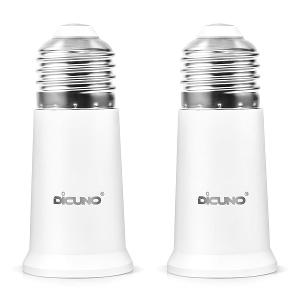 DiCUNO E26 Socket Extender, E26 Standard Medium Base Lamp Bulb Socket Adapter