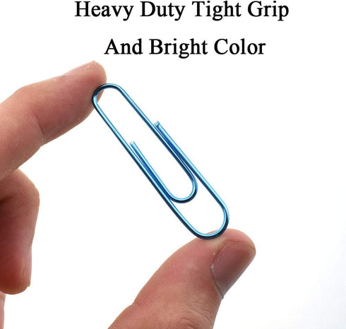 HAHIYO Large Paper Clips, 2 inches Length, Blue Vinyl Coated, 80 Pack for Home Office School