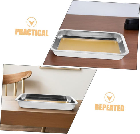 2pcs HANABASS Stainless Steel Dissection Kit Wax-Lined Tray Anatomical Specimen Tray for Science Education