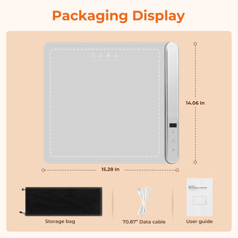 6 6H 300W Countertop, Warming Mat for Food Small Warming Tray with Temp & Timer, Full Surface Heating, Waterproof