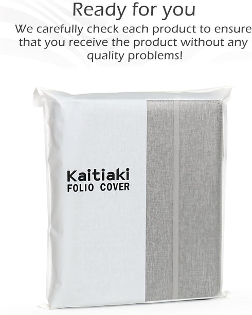 Folio Cover Compatible with Rocketbook Spiral Notebook, Large Capacity Removable Zipper Storage Pouch, Gray, Letter Size