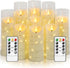 Eebuss Flameless Candles with Embedded Star String, Battery Operated LED Pillar Candles
