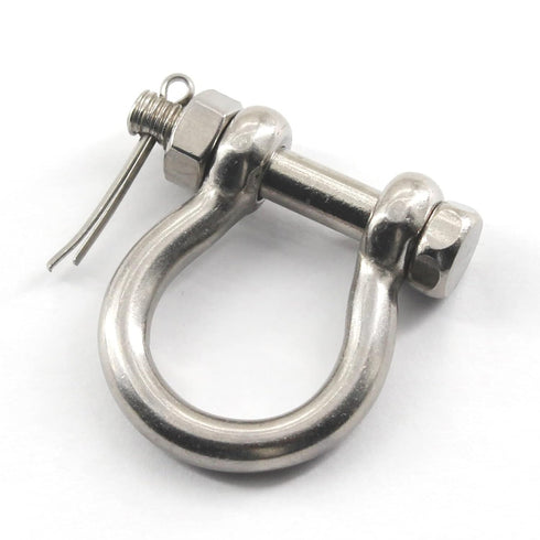 M8 Bow Shackle Anchor Shackle - Stainless Steel 304 D Ring Shackle with Cotter Pin for Material Handling (Pack of 4)
