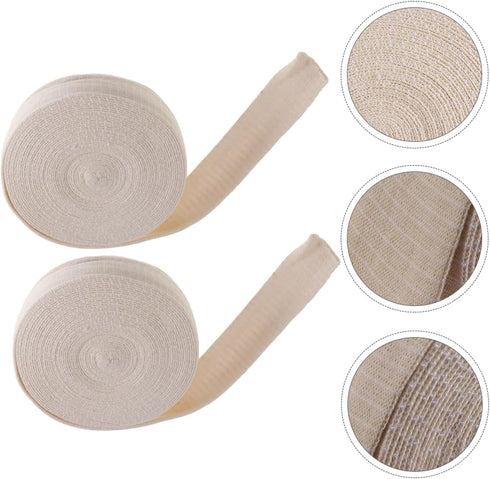 2rolls High Elastic Cotton Stockinette Tubular Bandages for Comfortable Pre-wrap and Dressing Versatile Use Under