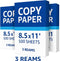 Generic Multipurpose Copy Paper, 3 Reams, 1,500 Sheets Total, Pack of 3, Very