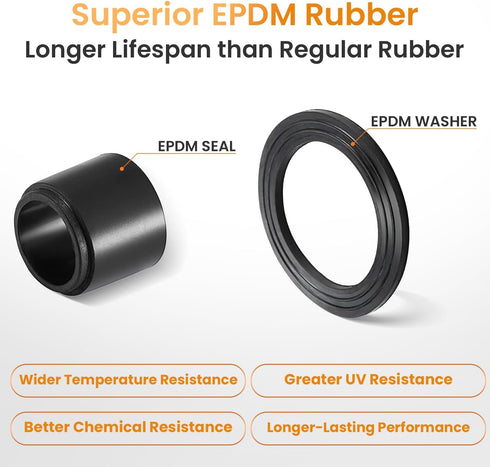 50pcs 1/2" IP68 Grommet QILIPSU NPT Cable Gland Waterproof Nylon Cable Pass Through Cord Grip Connector Strain Relief