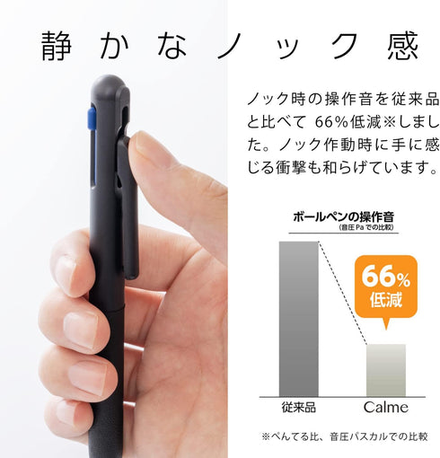 Pentel BXAC35A Tri-Color Ballpoint Pen, Calme, 0.5mm, Black