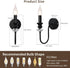 1-Light Black Wall Sconce, Farmhouse Vintage Candle Sconces Wall Light Fixtures for Living Room, Crystal Industrial