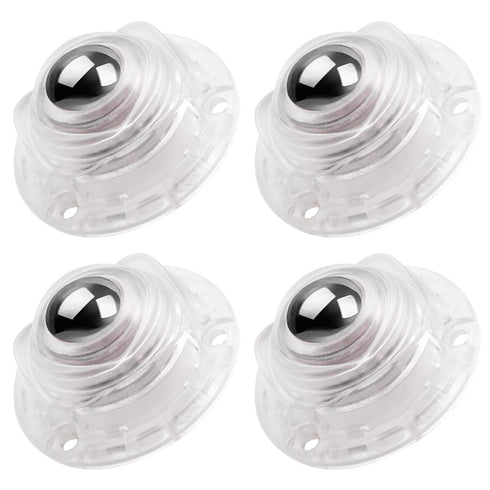 4 Pack Clear Small Self Adhesive Caster Wheels 1 Inch for Furniture
