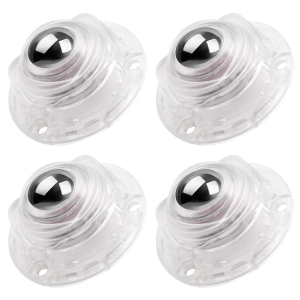 4 Pack Clear Small Self Adhesive Caster Wheels 1 Inch for Furniture