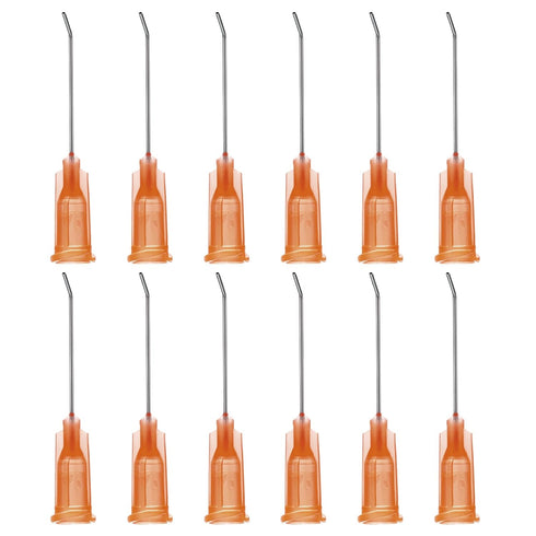 PATIKIL Blunt Tip Dispensing Needles, 12 Pcs 1 Inch 15G for Liquid Ink Adhesive Glue, Amber