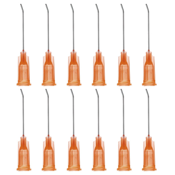 PATIKIL Blunt Tip Dispensing Needles, 12 Pcs 1 Inch 15G for Liquid Ink Adhesive Glue, Amber