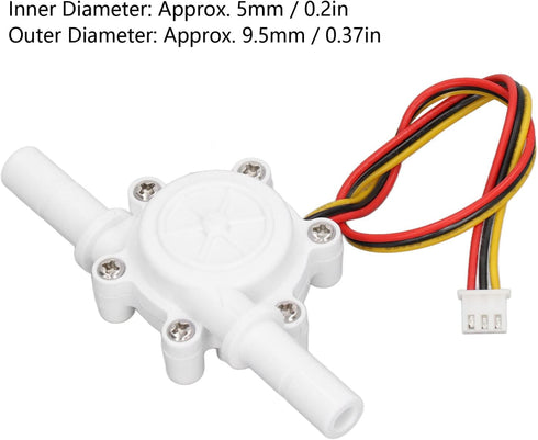 Joyzan Counter 3.5 24V 0.3L to10L/min 25cm 180 G3/8 Hall Flow Sensor, Water Flow Switch Flowmeter Effect Liquid Fluid
