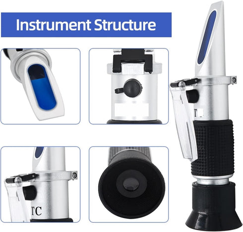 VGVGV 0-25% 0-40% Brix Refractometer, Handheld Alcohol Sugar Refractometer Wine Concentration Meter Densitometer