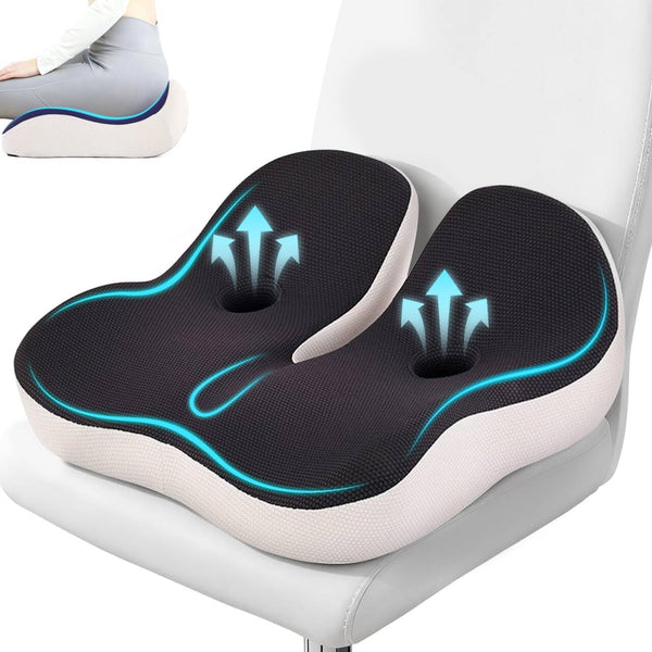 Seat Cushion,Office Chair Memory Cushion, Ergonomic Design, Relieve Sciatica and Long-Term Sitting
