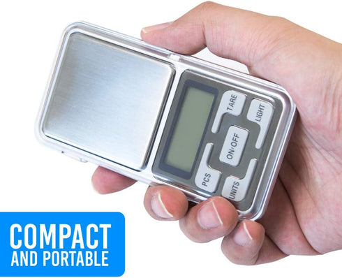 Kingwin Mini Digital Jewelry Scale: Tare Full Capacity, Auto Off, LCD Display with Back Light, 200G/0.01G Accuracy