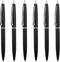 Unibene 6 Pack Black & Silver Click Ballpoint Pens - 1.0mm Medium Point Black Ink with 6 Stainless Steel Refills