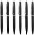 Unibene 6 Pack Black & Silver Click Ballpoint Pens - 1.0mm Medium Point Black Ink with 6 Stainless Steel Refills