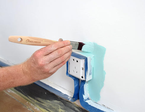 ROLLINGDOG 3PCS Ergonomic Paint Brushes for Walls - Cutting in Brush (1", 2", 3") for Detail Painting