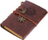 EvZ Leather Writing Journal Notebook, 7 Inches Vintage Nautical Spiral Blank Notepad, Retro Coffee