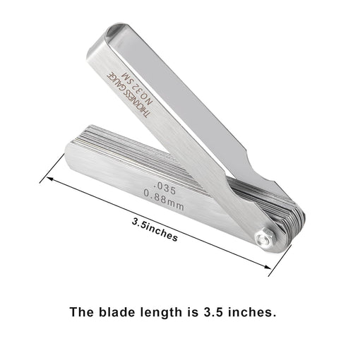 ZLKSKER 32 Blade Steel Feeler Gauge: Thickness Measuring Tool with Metric & Imperial for Valves & Engines