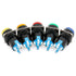 Baomain 5/8" 16mm Push Button Switch Momentary Round Cap LED Lamp, 5 Pack, Red Yellow Orange Blue Green Light DC 24V