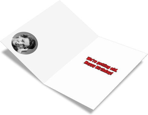 NobleWorks Funny Retro Birthday Card with Envelope, Adult Humor Celebration Greeting