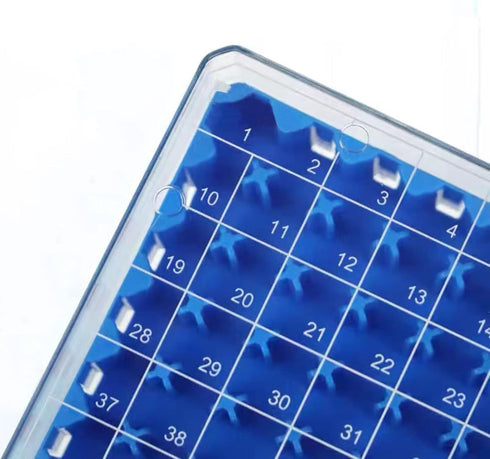Cryogenic Storage Box, Polycarbonate Freezer Boxes, Blue/81 Place for 1.5-2.0 mL Cryotubes