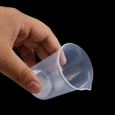 100ml/3.4oz Plastic Graduated Beaker (3 Pack), Transparent PP Measuring Cup Mixing Cup for Kitchen Lab