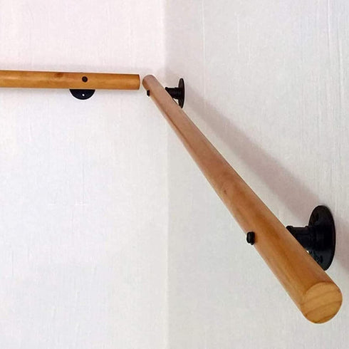 PAUANI 1ft-20ft Kit(1ft/30cm) Stairs Handrails Railing - Indoor Wall Mount Wooden Armrest, Safety Non-Slip Stair