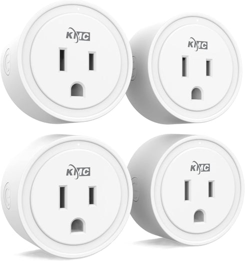 KMC Smart Plug Mini 4-Pack, Wi-Fi Outlets for Smart Home, Remote Control Lights and Devices, No Hub Required