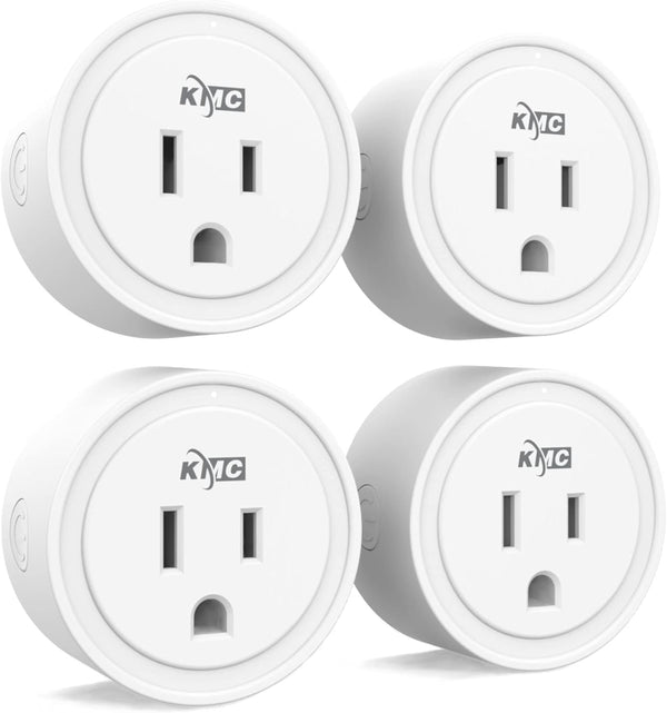 KMC Smart Plug Mini 4-Pack, Wi-Fi Outlets for Smart Home, Remote Control Lights and Devices, No Hub Required