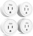 KMC Smart Plug Mini 4-Pack, Wi-Fi Outlets for Smart Home, Remote Control Lights and Devices, No Hub Required