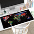 RTGGSEL 31.5x11.8 Inch Non-Slip Long Extended Gaming Mouse Pad with Stitched Edges (Black World Flag Map)
