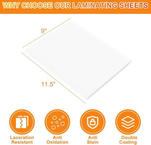 CAREGY 300 Pack Thermal Laminating Pouches, 3 Mil, 9 x 11.5 Inches Lamination Sheets for Laminator, Clear, Letter Size