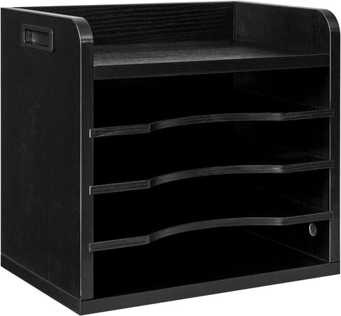 YMYNY Desktop File Organizer with Handle, Document Letter Mail Tray Sorter, 5 Tiers Paper Holder for School Home