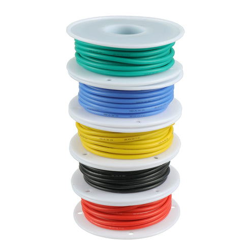 BOJACK 18 AWG Flexible Silicone Wire Kit with 300V Cables and 20 3mm Heat Shrink Tubings, Mini Wire Stripper