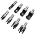8Pcs Wood Plug Cutter Drill Bit Set, Carbon Steel Straight and Taper Claw, 5/8" 1/2" 3/8" 1/4"