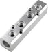 4 Way Pneumatic Manifold Air Distribution Block, G1/2 Supply Port, G1/4-Inch Output Port, Aluminum Alloy