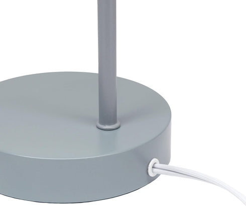 LD1080-GRY 16" Simple Designs Sleek Essentials Modern Industrial Metal Desk Lamp with Clear Glass Shade, for Office