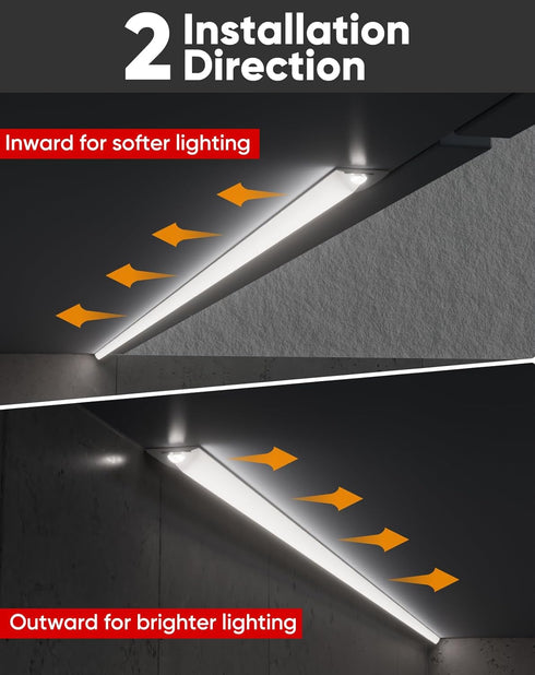 24V Cozy 228 6000K 12 Shine Decor Under Cabinet Lighting Strip, Free Cuttable LED Silicone Neon Rope Hardwired