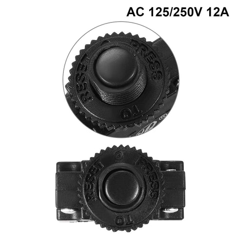 uxcell 5Pcs Thermal Overload Protector AC 125/250V 12A Push Button Reset Circuit Breaker