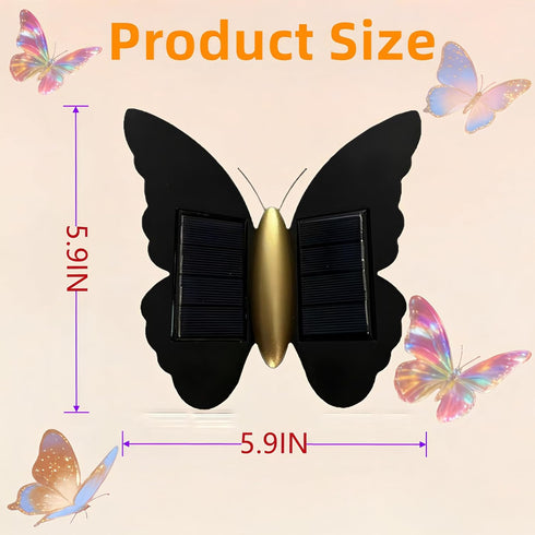 HAKSEIFA Butterfly Wall lihgts Decorations Solar Fence Lights Outdoor Solar Deck Light Waterproof LED Solar Powered